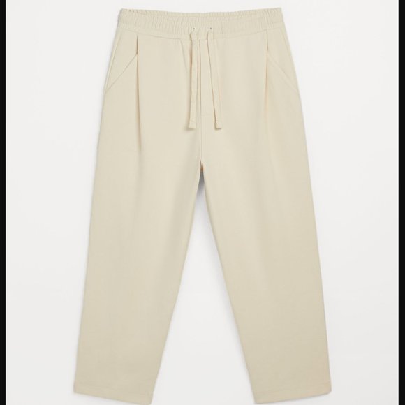 ZARA MAN ECRU TECHNICAL FABRIC PLEATED JOGGER EFFECT PANT TROUSERS $69.90 - Picture 9 of 9